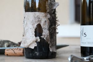 Old wine bottles of François Crochet's Sancerre blanc