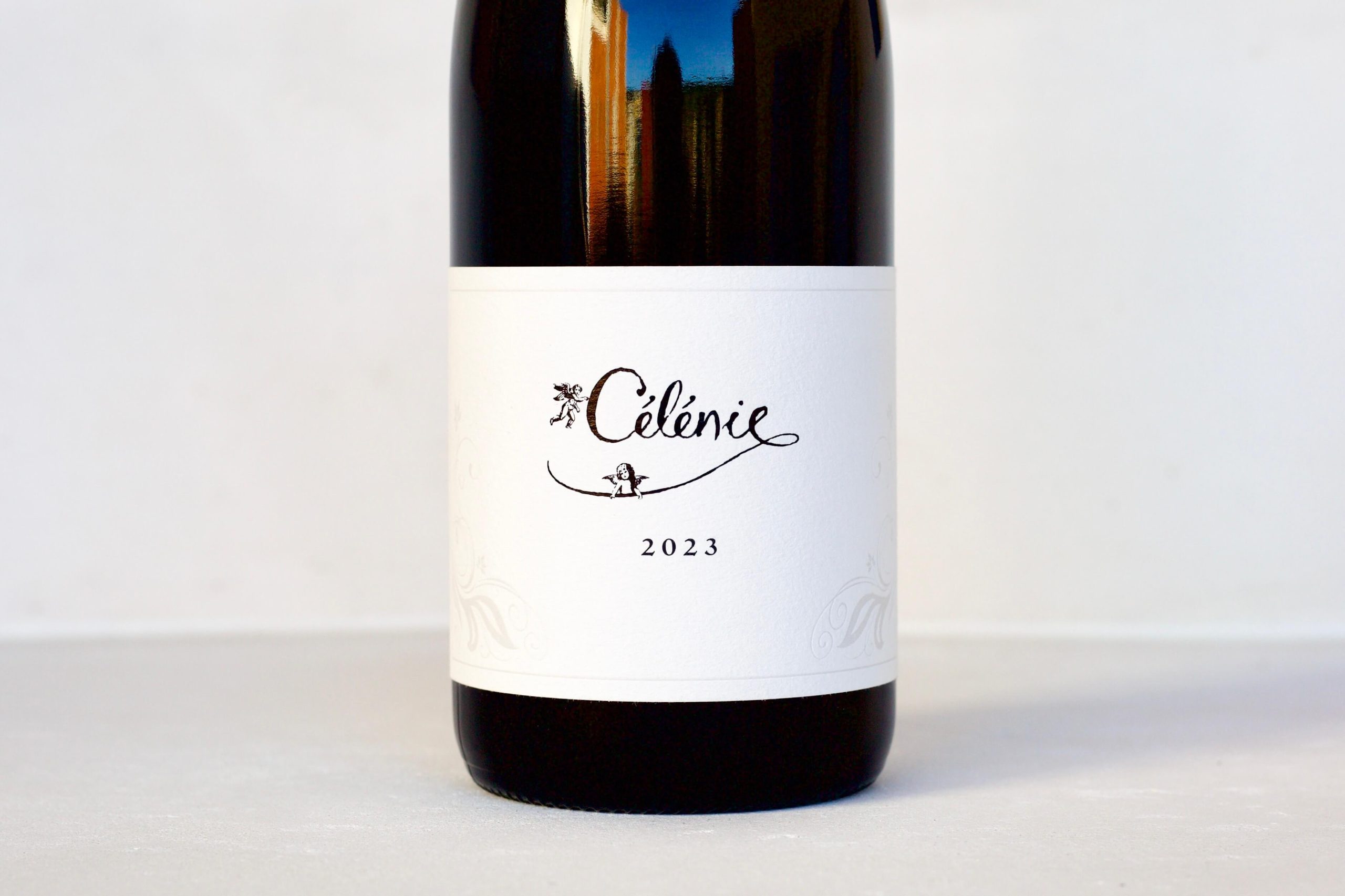 Wine bottle with elegant label design