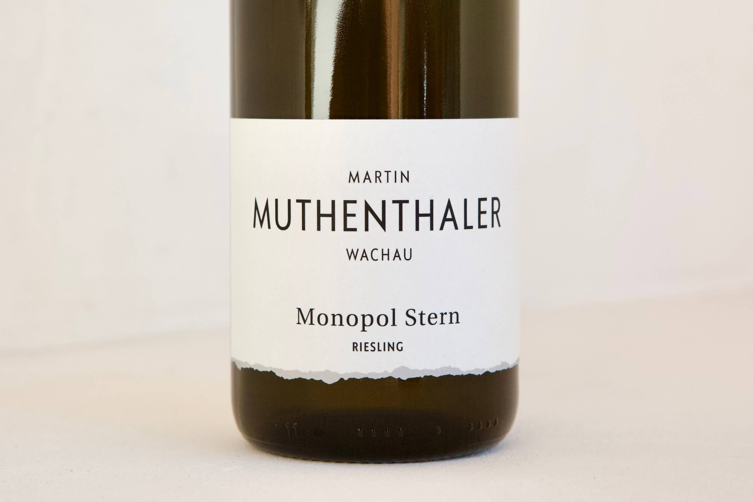 Close-up of a Martin Muthenthaler bottle