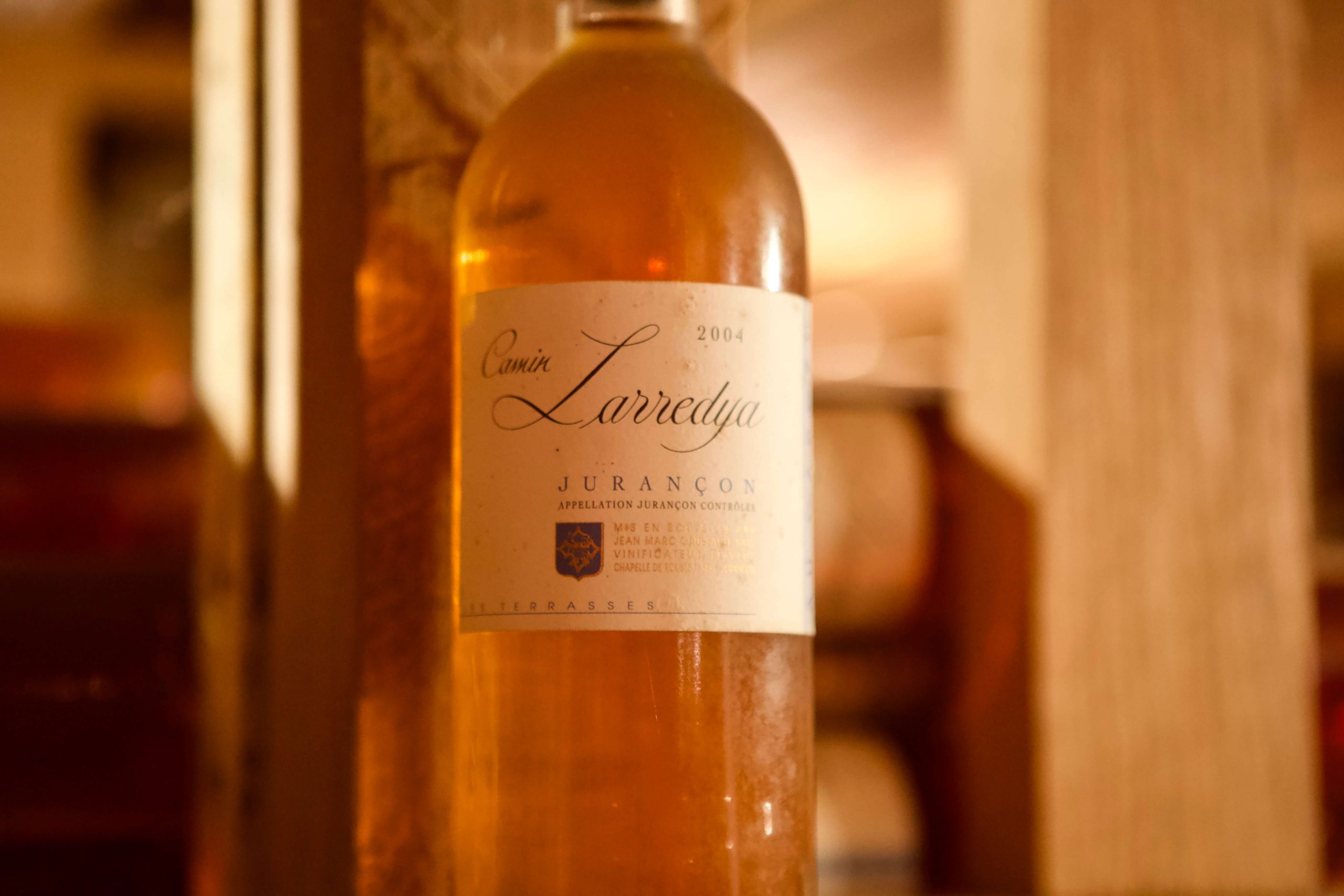 Bottle of Jurançon Moelleux Au Capceu with label