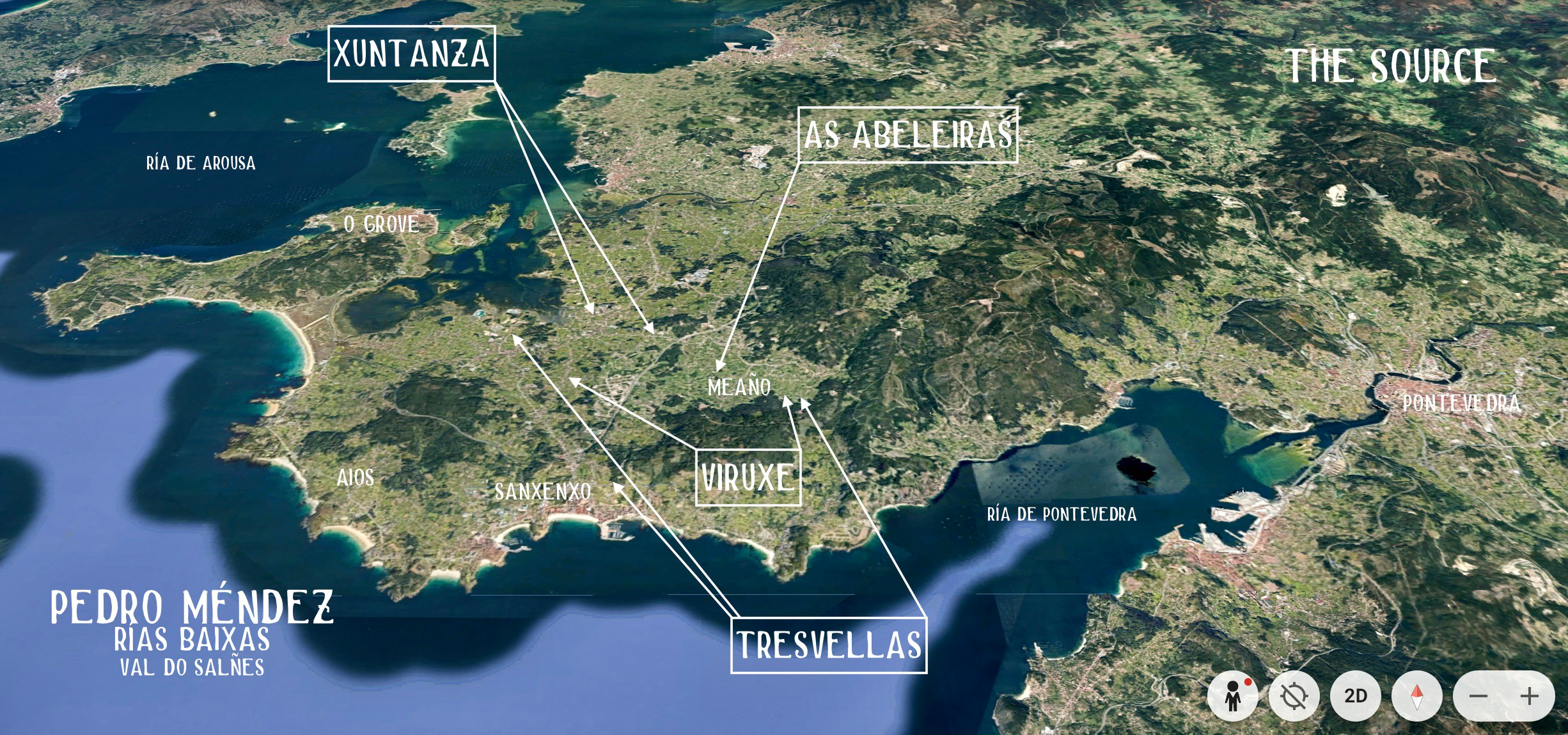 Pedro Méndez vineyard locations in Val do Salnés, Rías Baixas