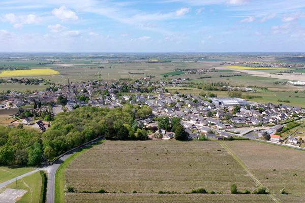 Aerial view of Le Puy-Notre-Dame, Saumur, Loire Valley