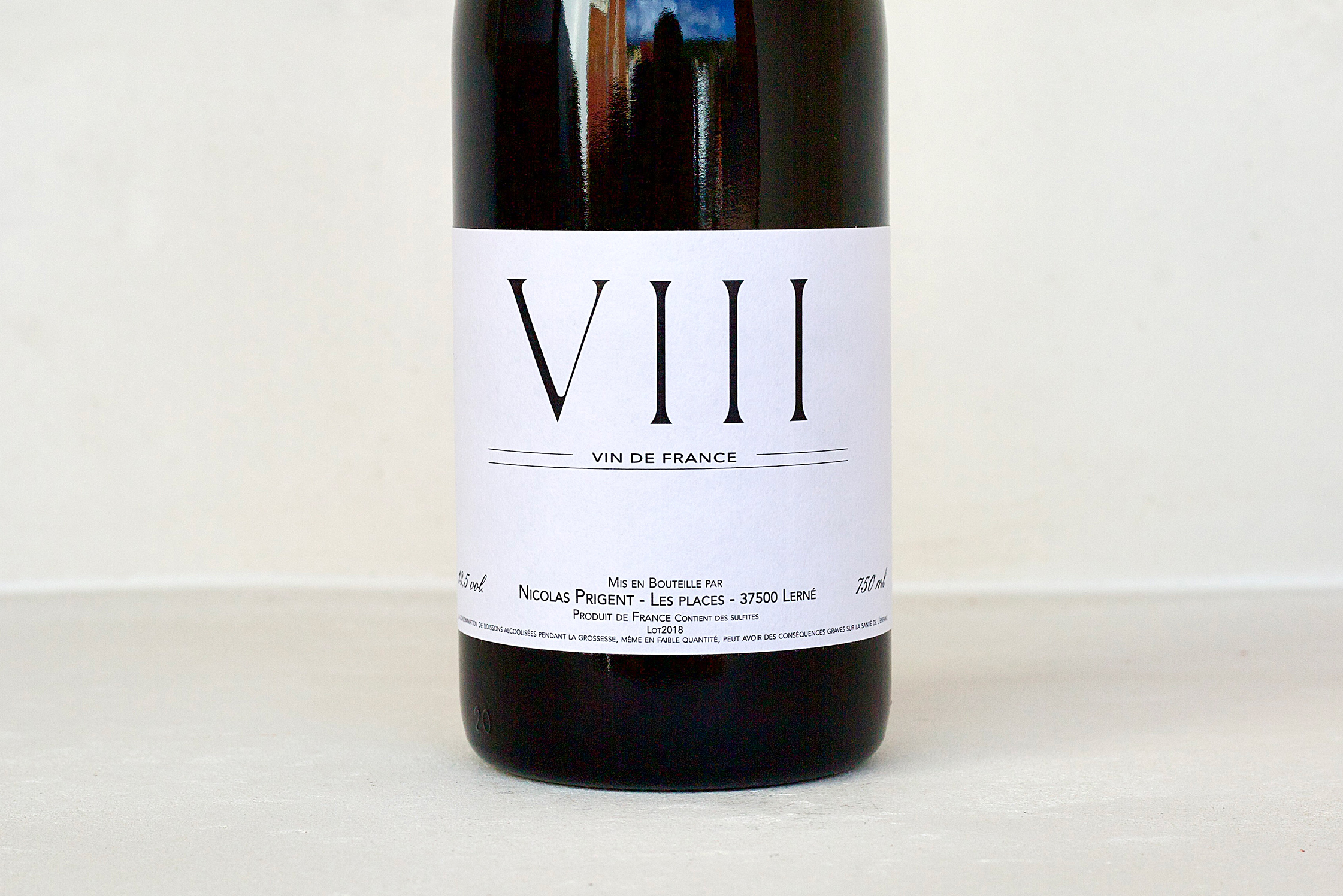 Nicolas Reau VIII Vin de France red wine bottle label from the Loire Valley, France