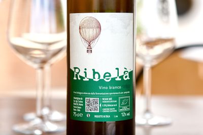 Ribela Vino Bianco natural white wine bottle label from Italy
