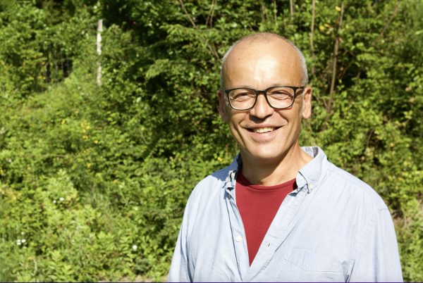 Claudio Felisso of Maneterra standing beside his organic vineyards in Liguria.