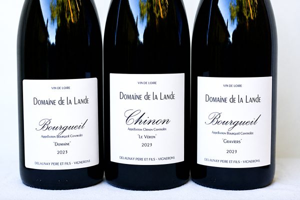 François Delaunay Bourgueil and Chinon bottles, Domaine de la Lande