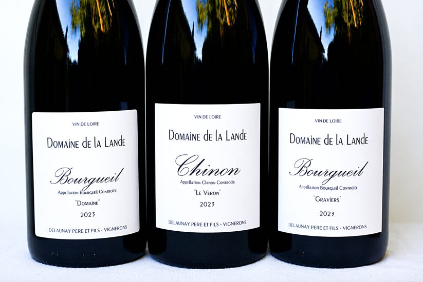 François Delaunay Bourgueil and Chinon bottles, Domaine de la Lande