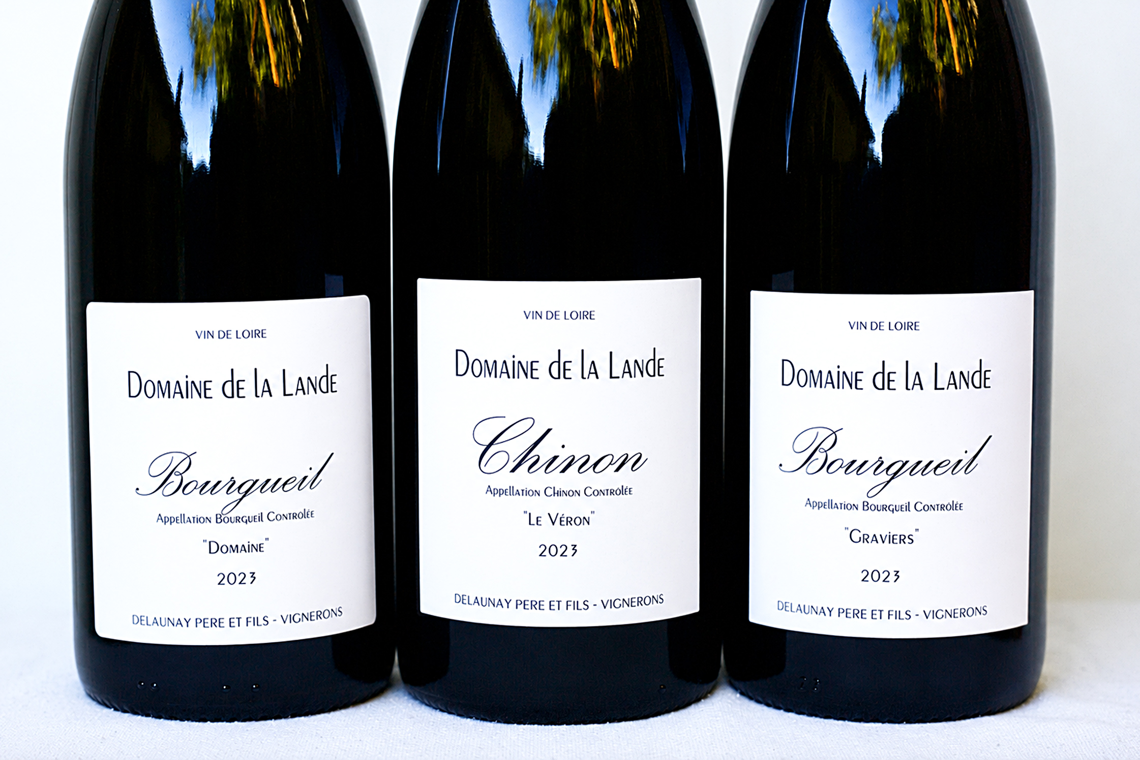 François Delaunay Bourgueil and Chinon bottles, Domaine de la Lande
