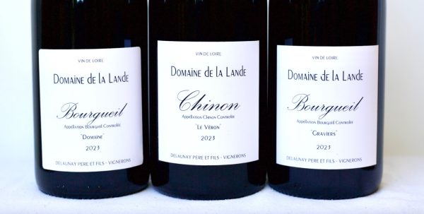 François Delaunay Bourgueil and Chinon bottles, Domaine de la Lande