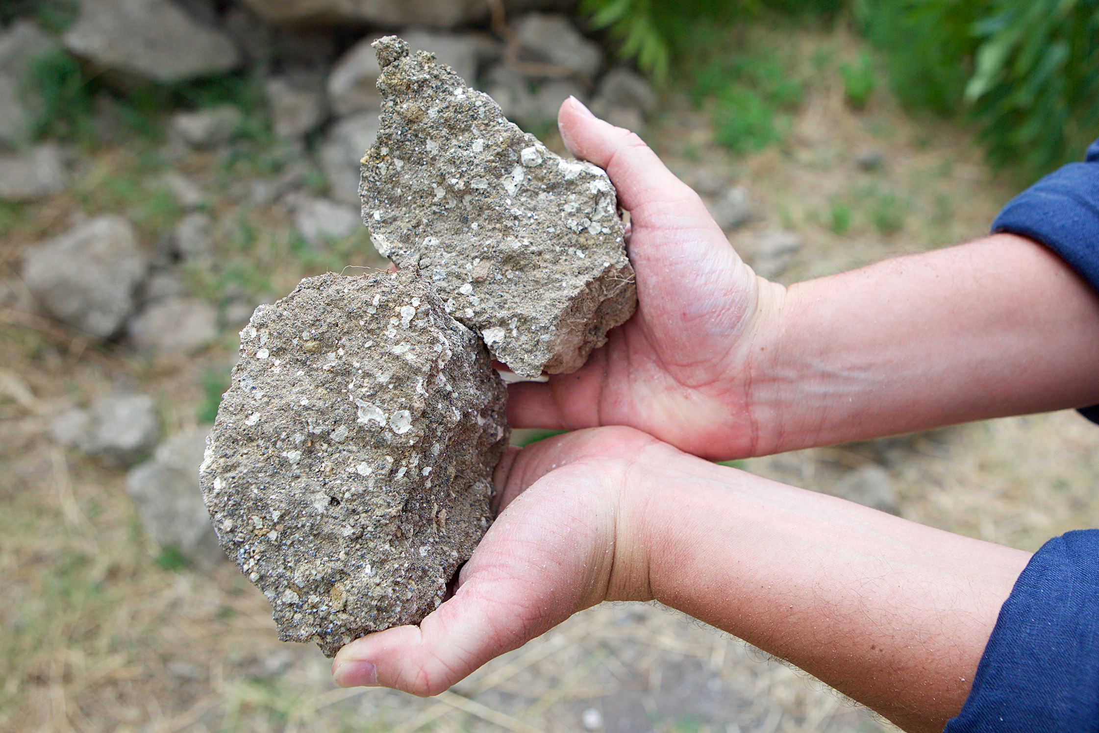 Close-up of Monte Vulture's porous volcanic tuff